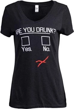 You Drunk? | Funny Beer Drinking, Bar Party Humor Gag Gift Women's T-Shirt-(Vneck,L) Black