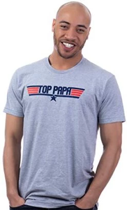 Top Papa | Funny 80s Air Dad Humor Grandpa 1980s Military Force Men Pappy T-Shirt