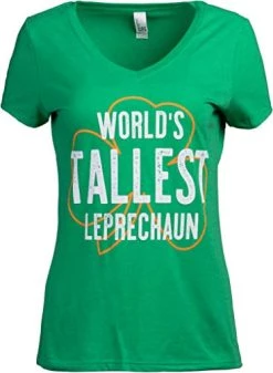World's Tallest Leprechaun | Funny St Pat's Paddy Patrick Patty's Green Shamrock V-Neck T-Shirt For Women 10 World's Tallest Leprechaun | Funny St Pat's Paddy Patrick Patty's Green Shamrock V-Neck T-Shirt For Women -T-Shirt Store 41ZYxXKo0tL