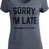 Sorry I'm Late, My Boyfriend Had To Poop | Funny Girlfriend Women's Joke V-Neck T-Shirt Top-(Vneck,2XL) Heather Grey 1 Sorry I'm Late, My Boyfriend Had To Poop | Funny Girlfriend Women's Joke V-Neck T-Shirt Top-(Vneck,2XL) Heather Grey -T-Shirt Store 41biMORGMiL