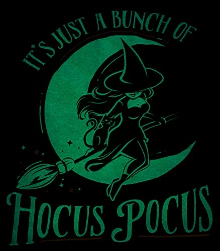 It's Just A Bunch Of Hocus Pocus | Glow In Dark Witchy Halloween T-Shirt, Funny Cute Witch V-Neck Shirt Top For Women-(Vneck,XL) Vintage Black 7 It's Just A Bunch Of Hocus Pocus | Glow In Dark Witchy Halloween T-Shirt, Funny Cute Witch V-Neck Shirt Top For Women-(Vneck,XL) Vintage Black - Image 5