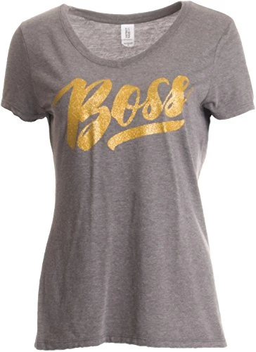 Boss Lady | Funny Bossy Alpha Female Glitter Glam Bling Ladies' V-Neck T-Shirt 3 Boss Lady | Funny Bossy Alpha Female Glitter Glam Bling Ladies' V-Neck T-Shirt