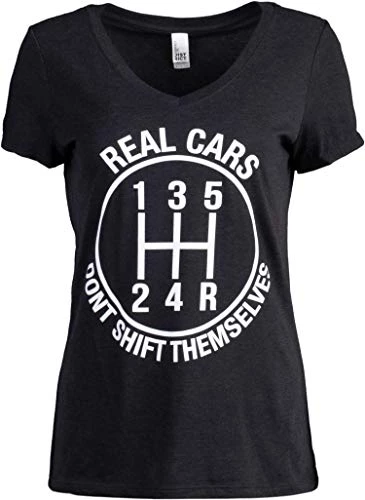 Real Cars Don't Shift Themselves | Funny Auto Racing Mechanic Manual T-Shirt-(Vneck,3XL) Heather Black 3 Real Cars Don't Shift Themselves | Funny Auto Racing Mechanic Manual T-Shirt-(Vneck,3XL) Heather Black