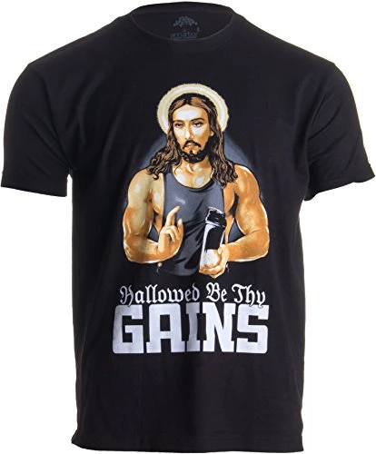 Hallowed Be Thy Gains | Funny Muscle Jesus Weight Lifting Work Out Humor T-Shirt 3 Hallowed Be Thy Gains | Funny Muscle Jesus Weight Lifting Work Out Humor T-Shirt