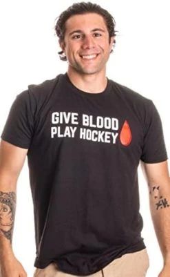 Give Blood, Play Hockey | Funny Hockey Player Skater Goalie Coach Humor T-Shirt 9 Give Blood, Play Hockey | Funny Hockey Player Skater Goalie Coach Humor T-Shirt -T-Shirt Store 41jyPmpyL. AC