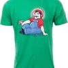 80s Plumber's Mushroom Dream | Funny Gamer Humor 90s Joke Retro Graphic T-Shirt For Men Women-(Adult,M) Vintage Green