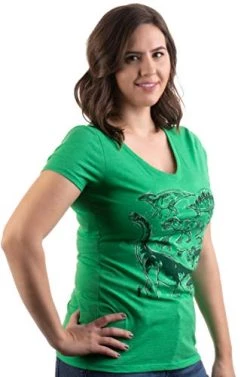 Dinosaur Species | Dino Mom Birthday Party Costume Top V-Neck T-Shirt For Women -T-Shirt Store 41osVVfeDWL