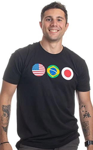 Brazilian Jiujitsu Heritage: Brazil Japan USA | BJJ Jiu Jitsu Men Women T-Shirt-(Adult,M) Black 3 Brazilian Jiujitsu Heritage: Brazil Japan USA | BJJ Jiu Jitsu Men Women T-Shirt-(Adult,M) Black