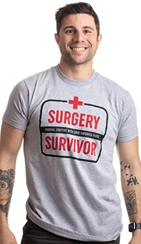 Surgery Survivor: Original Content, Imported Parts | Funny Patient Humor T-Shirt-(Adult,XL) Grey 4 Surgery Survivor: Original Content, Imported Parts | Funny Patient Humor T-Shirt-(Adult,XL) Grey - Image 2