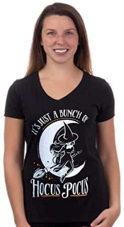 It's Just A Bunch Of Hocus Pocus | Glow In Dark Witchy Halloween T-Shirt, Funny Cute Witch V-Neck Shirt Top For Women-(Vneck,XL) Vintage Black 10 It's Just A Bunch Of Hocus Pocus | Glow In Dark Witchy Halloween T-Shirt, Funny Cute Witch V-Neck Shirt Top For Women-(Vneck,XL) Vintage Black -T-Shirt Store 41uJHvPNcEL
