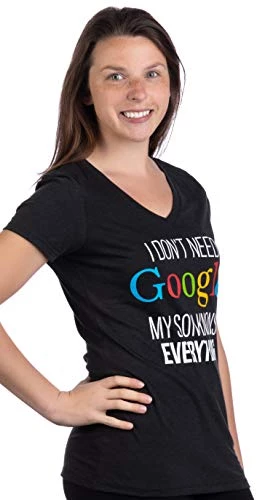 My Son Knows Everything | Funny Mom V-Neck Women T-Shirt-(Vneck,XL) Vintage Black 5 My Son Knows Everything | Funny Mom V-Neck Women T-Shirt-(Vneck,XL) Vintage Black - Image 3