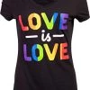 Love Is Love | Lesbian Gay Bisexual Transgender Ally Progressive LGBTQ Women V-Neck T-Shirt Top 2 Love Is Love | Lesbian Gay Bisexual Transgender Ally Progressive LGBTQ Women V-Neck T-Shirt Top -T-Shirt Store 41yBuK6uDzL