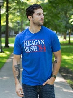Reagan Bush '84 | Vintage Style Conservative Republican GOP Unisex T-Shirt -T-Shirt Store 5112GzDhzzL
