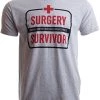 Surgery Survivor: Original Content, Imported Parts | Funny Patient Humor T-Shirt-(Adult,XL) Grey -T-Shirt Store 51230SrVRkL