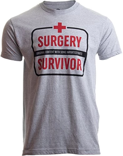 Surgery Survivor: Original Content, Imported Parts | Funny Patient Humor T-Shirt-(Adult,XL) Grey 3 Surgery Survivor: Original Content, Imported Parts | Funny Patient Humor T-Shirt-(Adult,XL) Grey