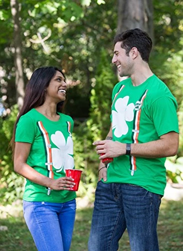 St. Patrick's Day Shamrock Suspenders | Funny St. Paddy Irish For Men T-Shirt 5 St. Patrick's Day Shamrock Suspenders | Funny St. Paddy Irish For Men T-Shirt - Image 3
