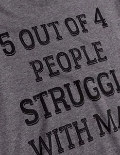 5 Of 4 People Struggle With Math | Funny School Teacher Teaching Humor T-Shirt-(Vneck,XL) Sport Grey -T-Shirt Store 51MeGHKhlXL