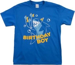 Birthday Boy Shark | Ocean Themed Shark & Fish B-Day Party Unisex T-Shirt - (Youth,S)