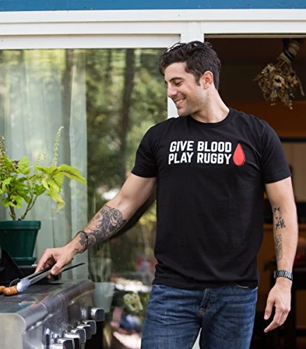 Give Blood, Play Rugby | Funny Rugby Player Rugger League Union Humor T-Shirt 5 Give Blood, Play Rugby | Funny Rugby Player Rugger League Union Humor T-Shirt - Image 3