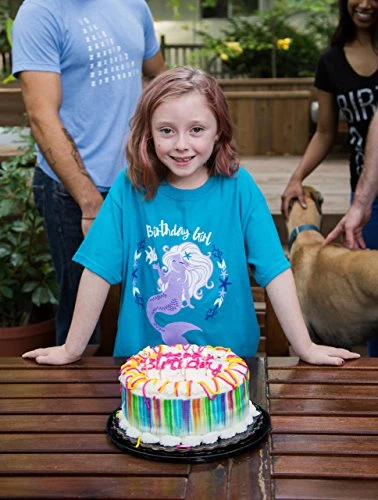 Birthday Girl Mermaid | Mermaid B-Day Party Cute Girly Top, Girl's Unisex T-Shirt - (Youth,S) Teal 5 Birthday Girl Mermaid | Mermaid B-Day Party Cute Girly Top, Girl's Unisex T-Shirt - (Youth,S) Teal - Image 3