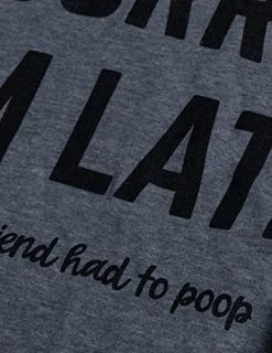 Sorry I'm Late, My Boyfriend Had To Poop | Funny Girlfriend Women's Joke V-Neck T-Shirt Top-(Vneck,2XL) Heather Grey -T-Shirt Store 51sHqNBYsgL